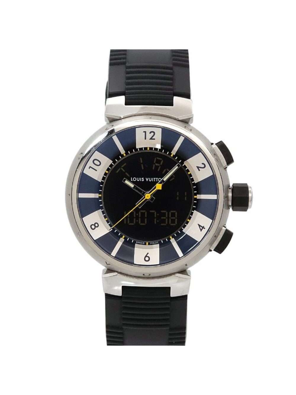 Louis Vuitton Tambour in Black Watch Quartz Analog Digital